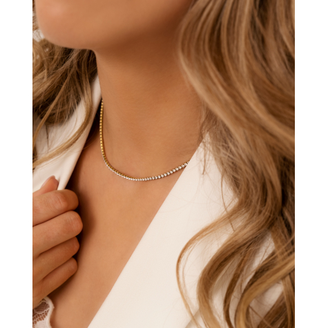 Tennis necklace minimalistisch goldplated