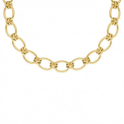 Big statement necklace round chains goldplated