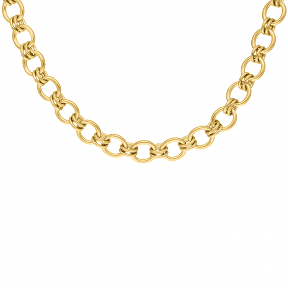 Statement necklace round chains goldplated