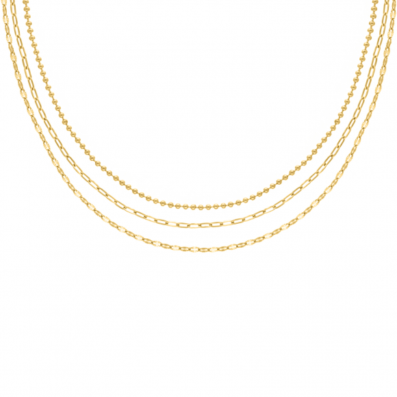 Triple chain necklace goldplated