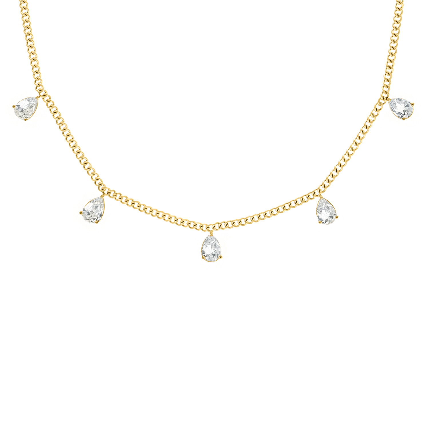 Gouden ketting sparkle drop 