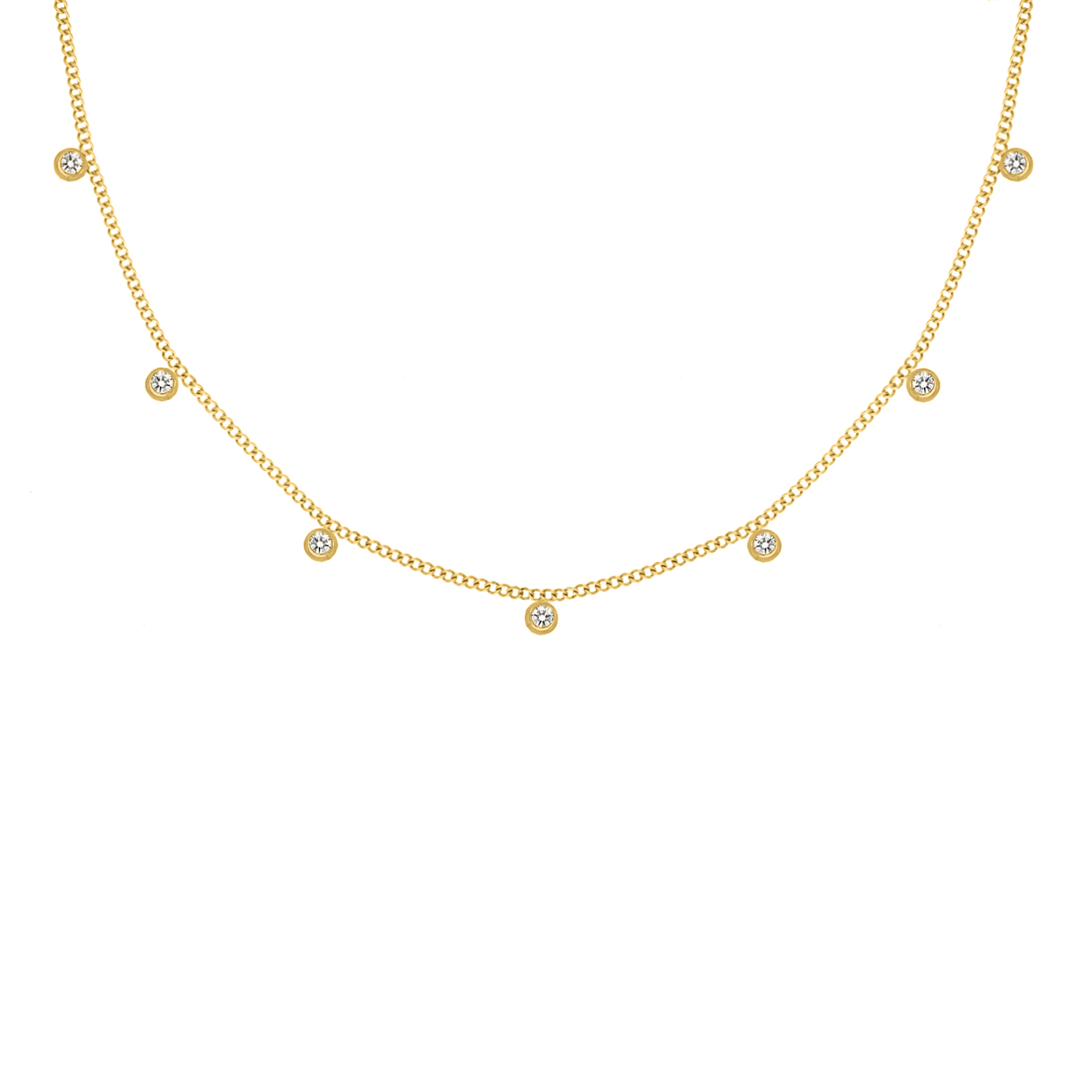 Gouden ketting met diamanten steentjes