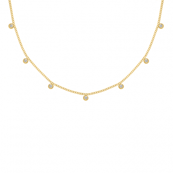 Necklace 7 stones goldplated 	