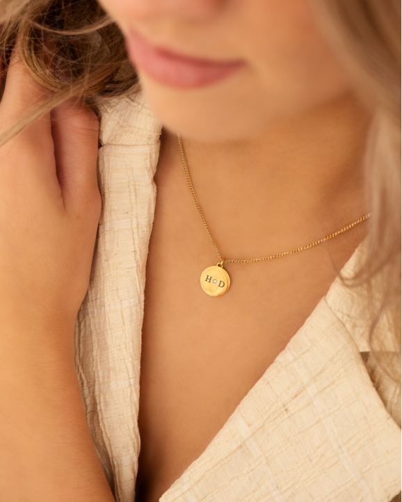 Gouden initial ketting 2 letters