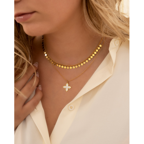 Exclusive sea shell necklace goldplated 	