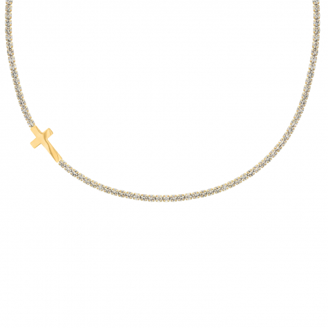 Cross & Tennis necklace goldplated