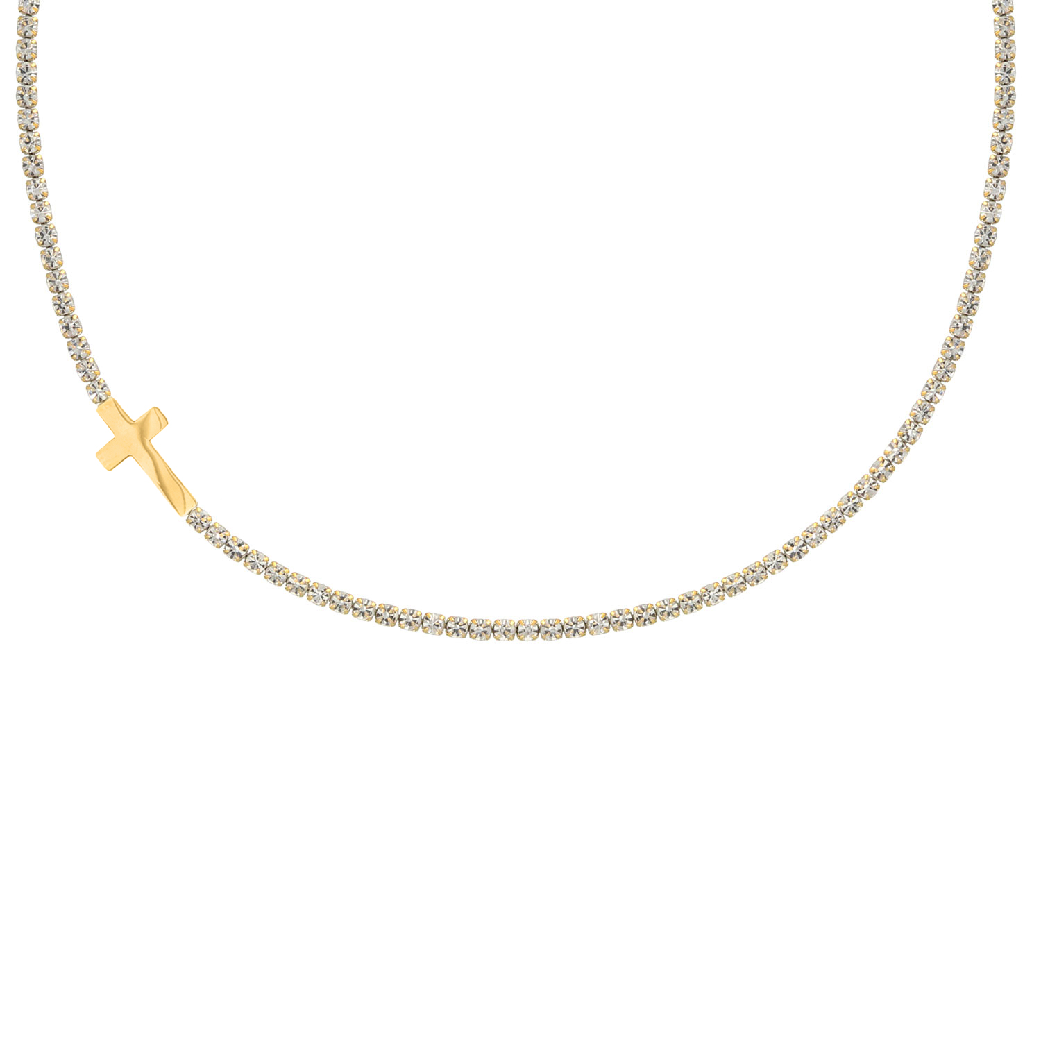 Cross & Tennis necklace goldplated