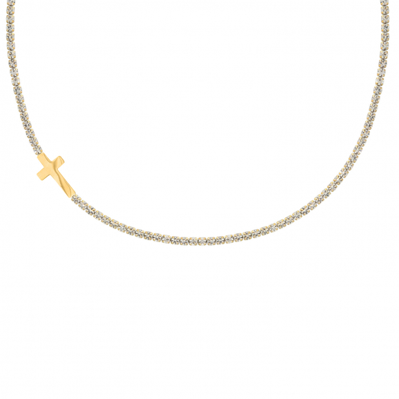Cross & Tennis necklace goldplated