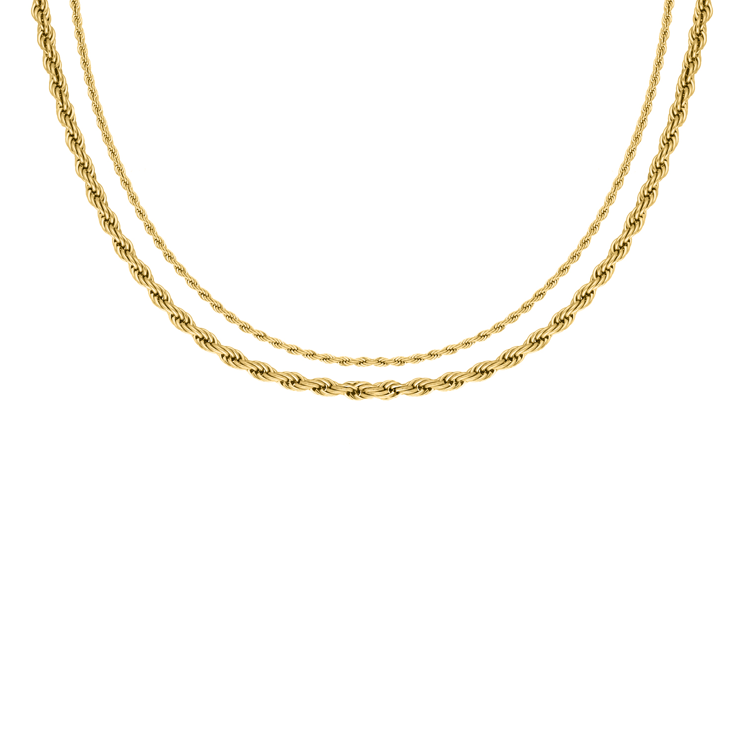 Dubbele ketting gedraaid goudkleurig