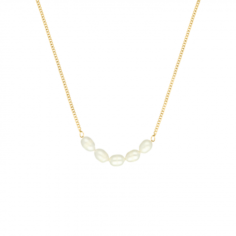 Multi pearl necklace goldplated