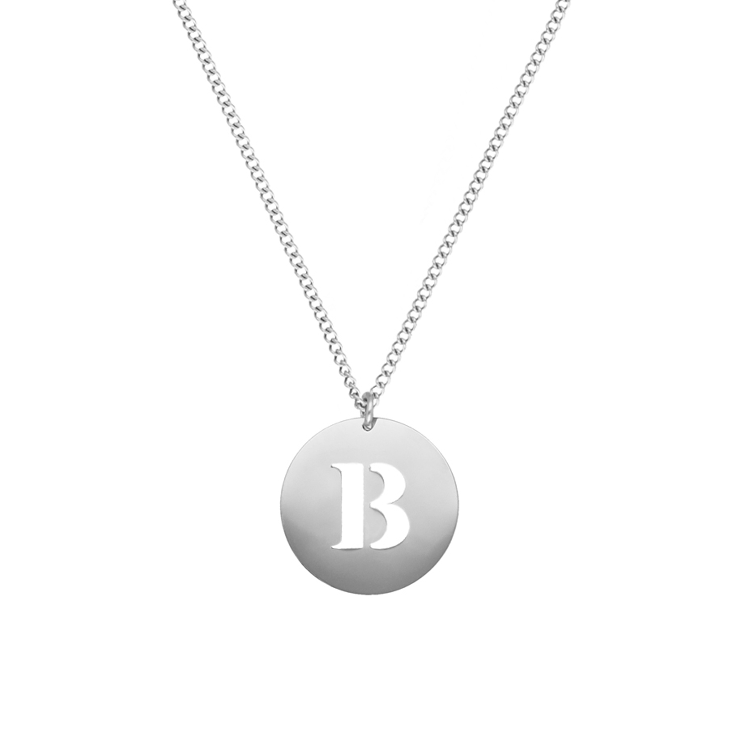 Zilveren ketting met initial