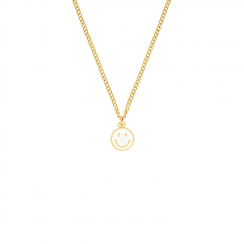 Smiley necklace white goldplated