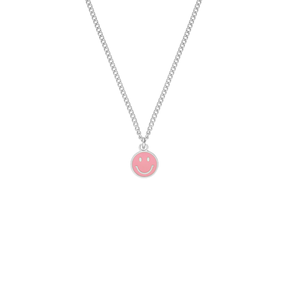 Smiley necklace pink