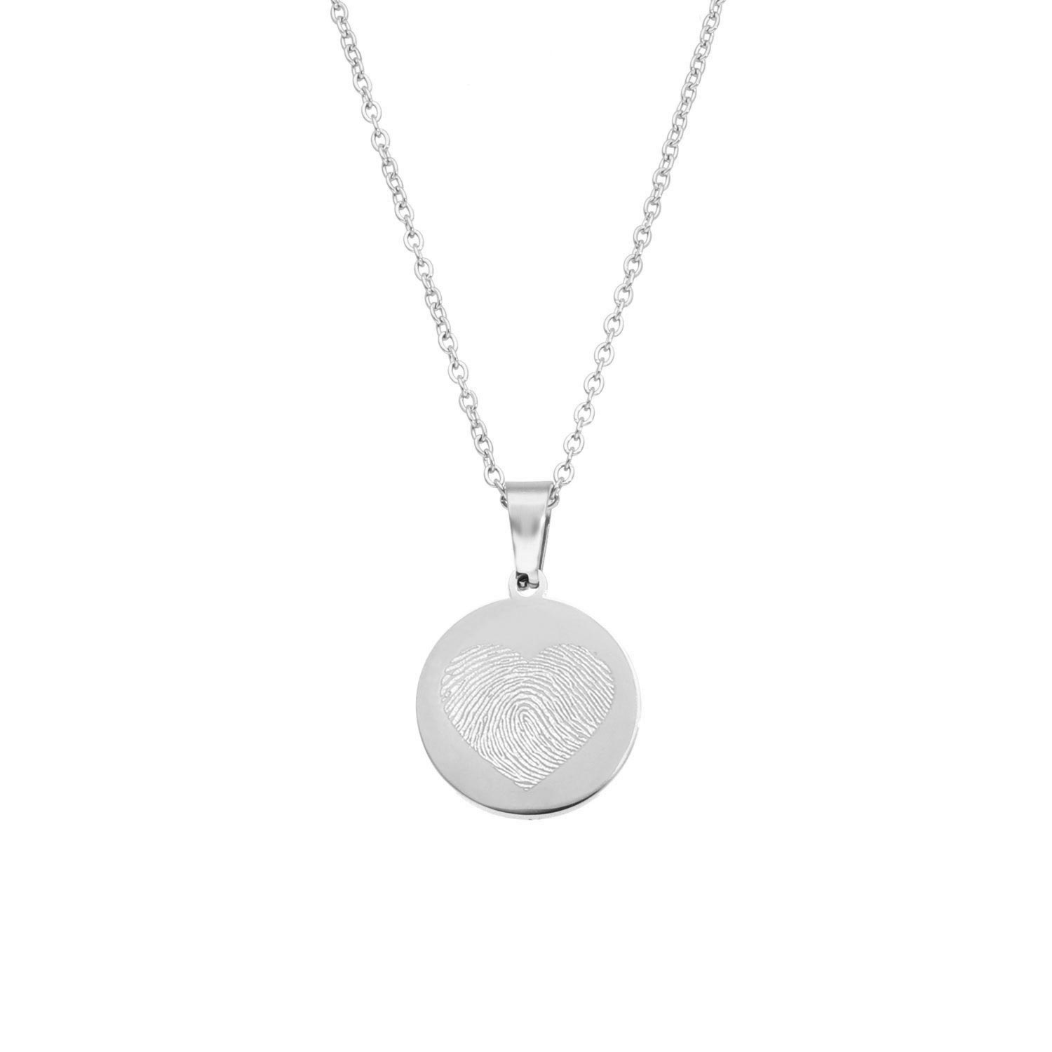 Coin ketting met vingerafdruk hartje