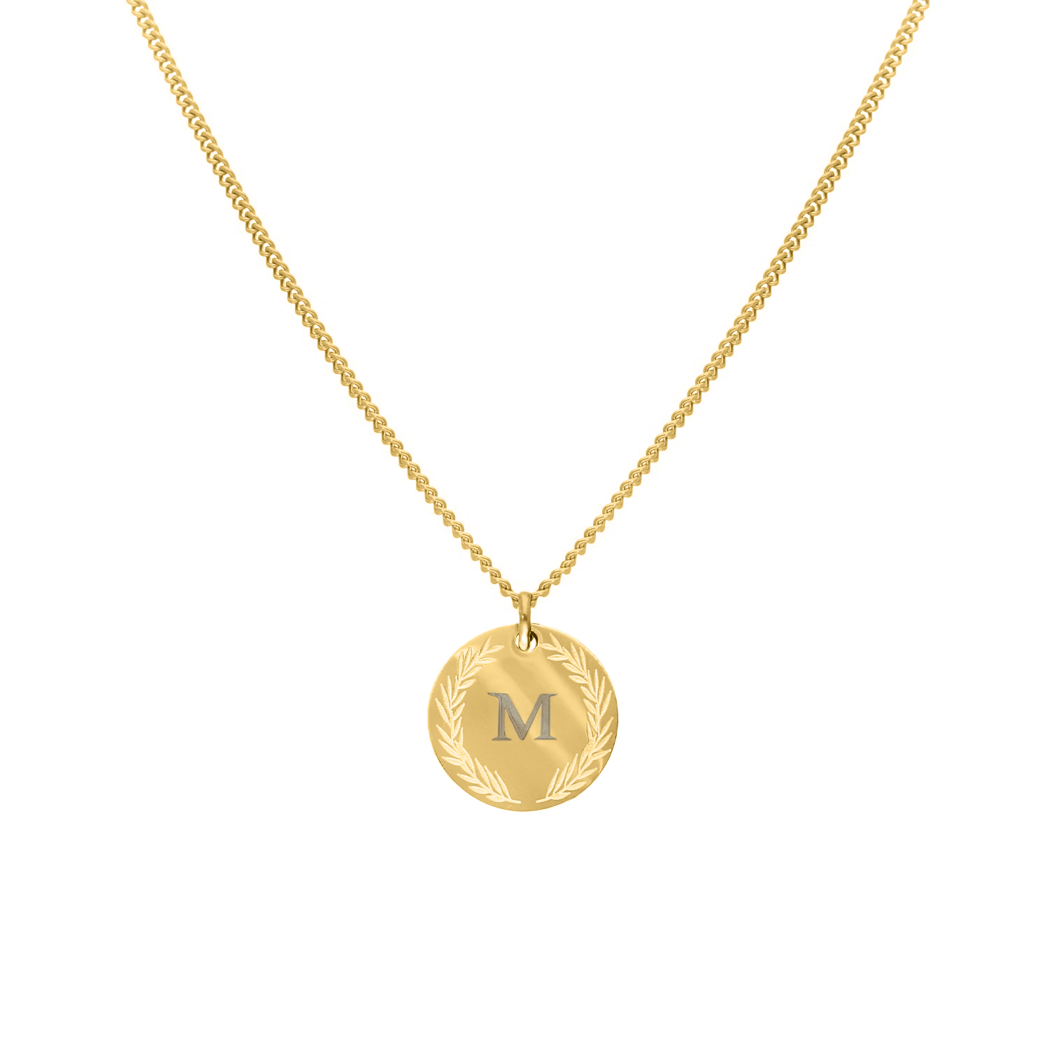 Coin necklace 1 initial goldplated