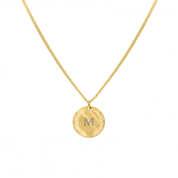 Coin necklace 1 initial goldplated