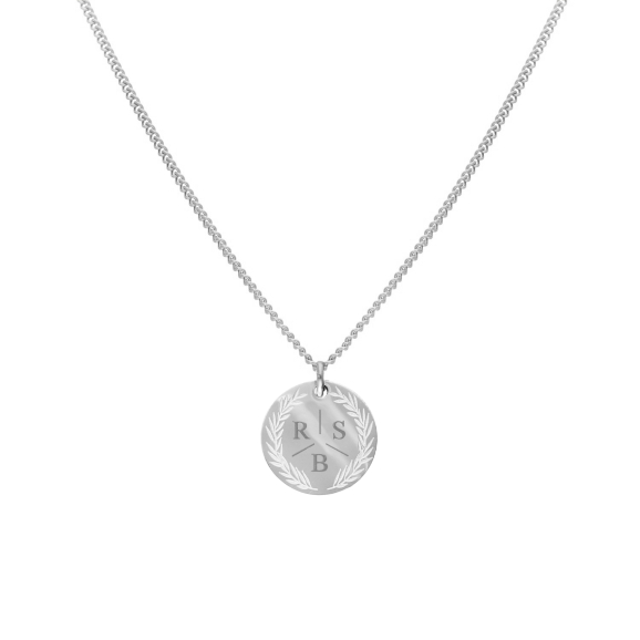 Coin necklace 3 initials
