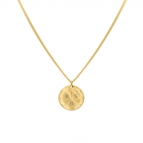 Coin necklace 3 initials goldplated