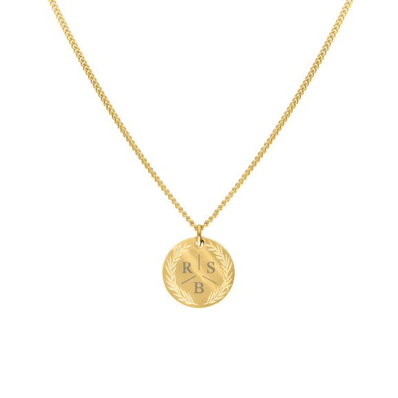 Coin necklace 3 initials goldplated