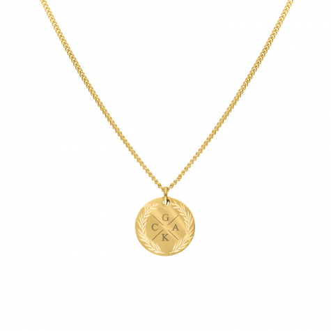Coin necklace 4 initials goldplated