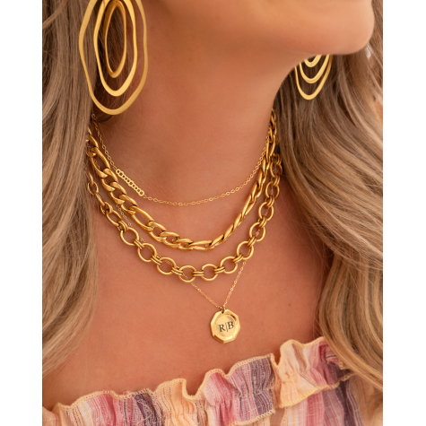 Statement necklace round chains goldplated