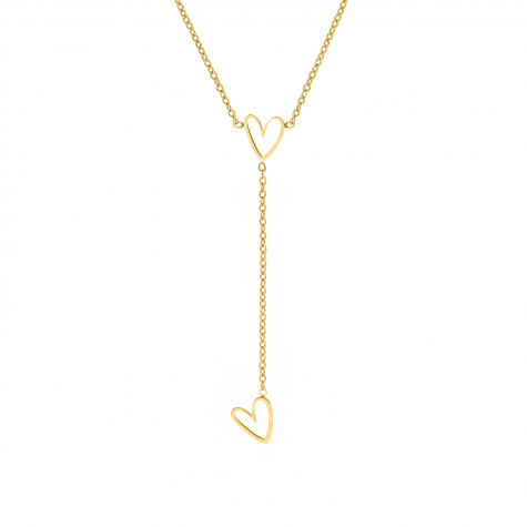 Necklace playful hearts goldplated