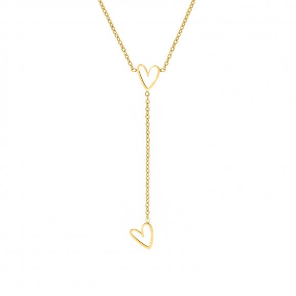 Necklace playful hearts goldplated
