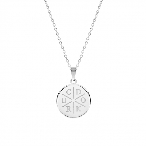 Initial ketting 6 letters zilver