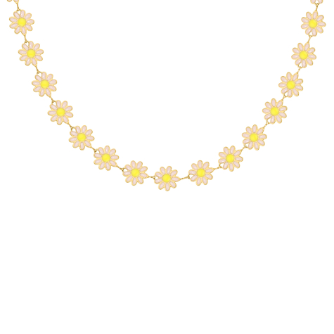 Bijou bloom necklace pink goldplated