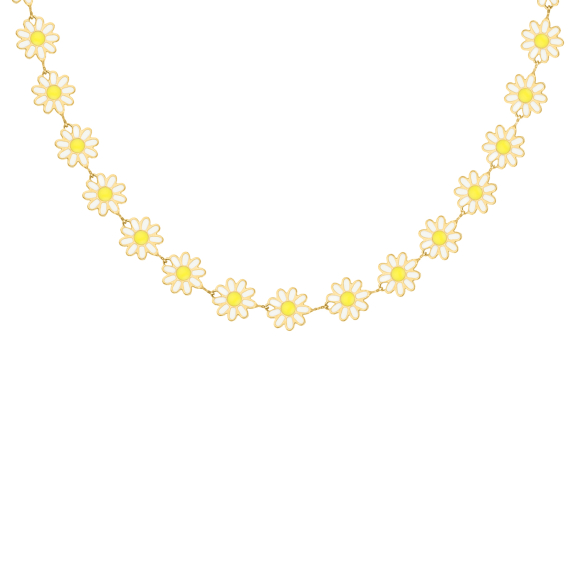 Bijou bloom necklace white goldplated