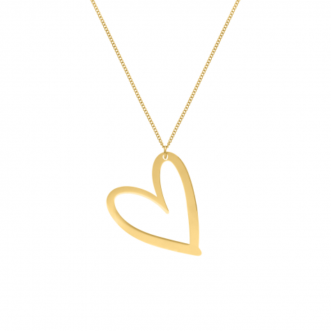 Statement necklace love heart goldplated