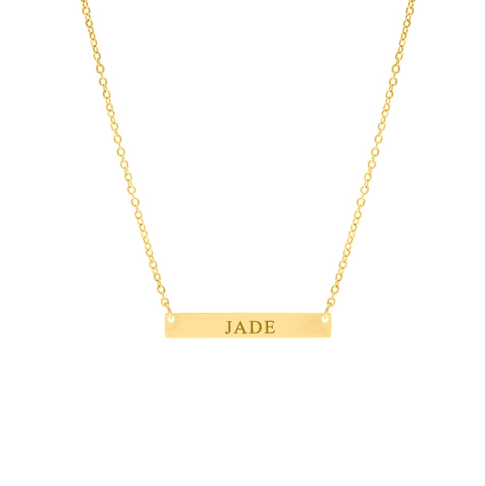 Gouden graveerbare bar ketting