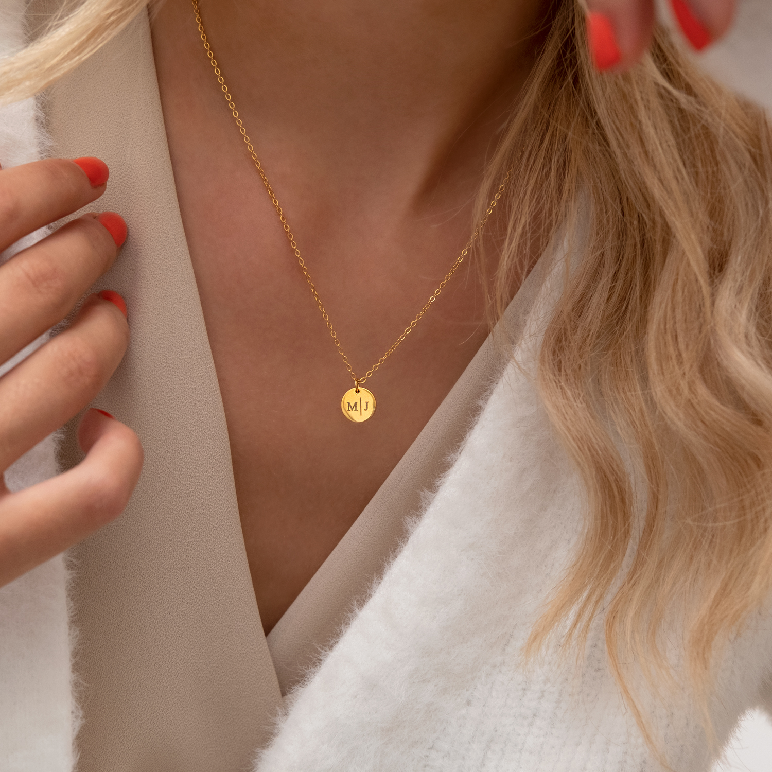 Graveerbare Ketting met Twee Initialen Goud