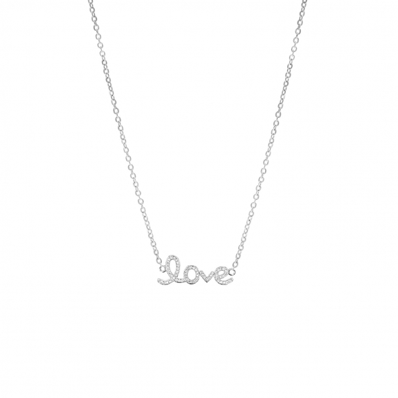 Ketting love quote zilver