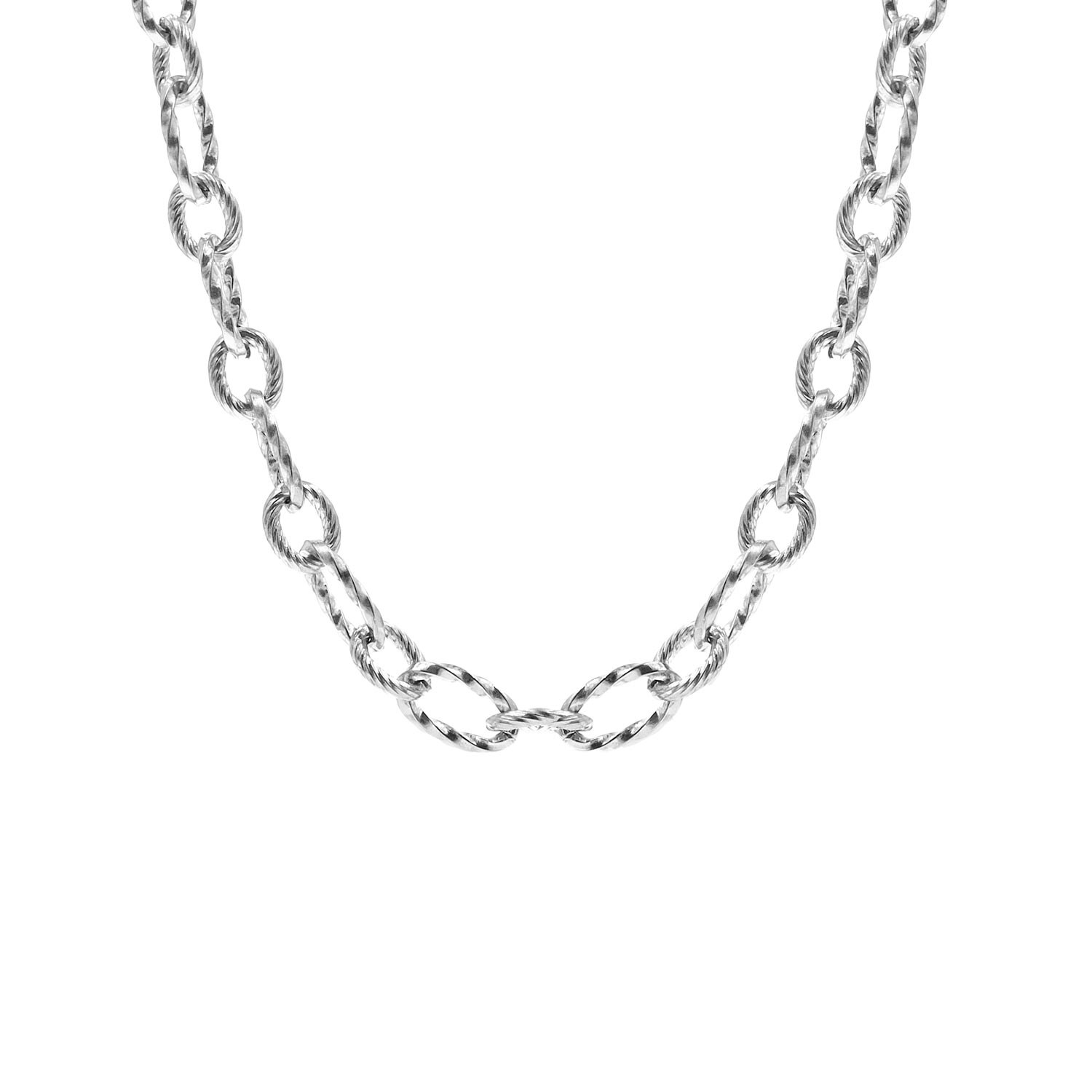 Chain ketting zilveren schakels