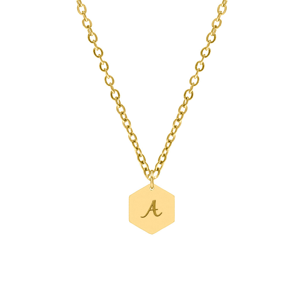 Sierletter ketting goud