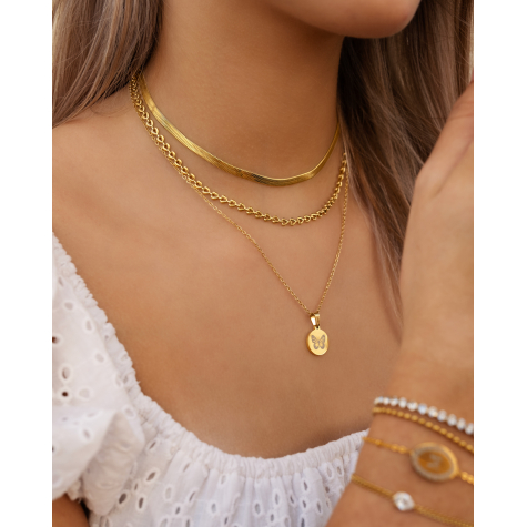Heart chain necklace goldplated