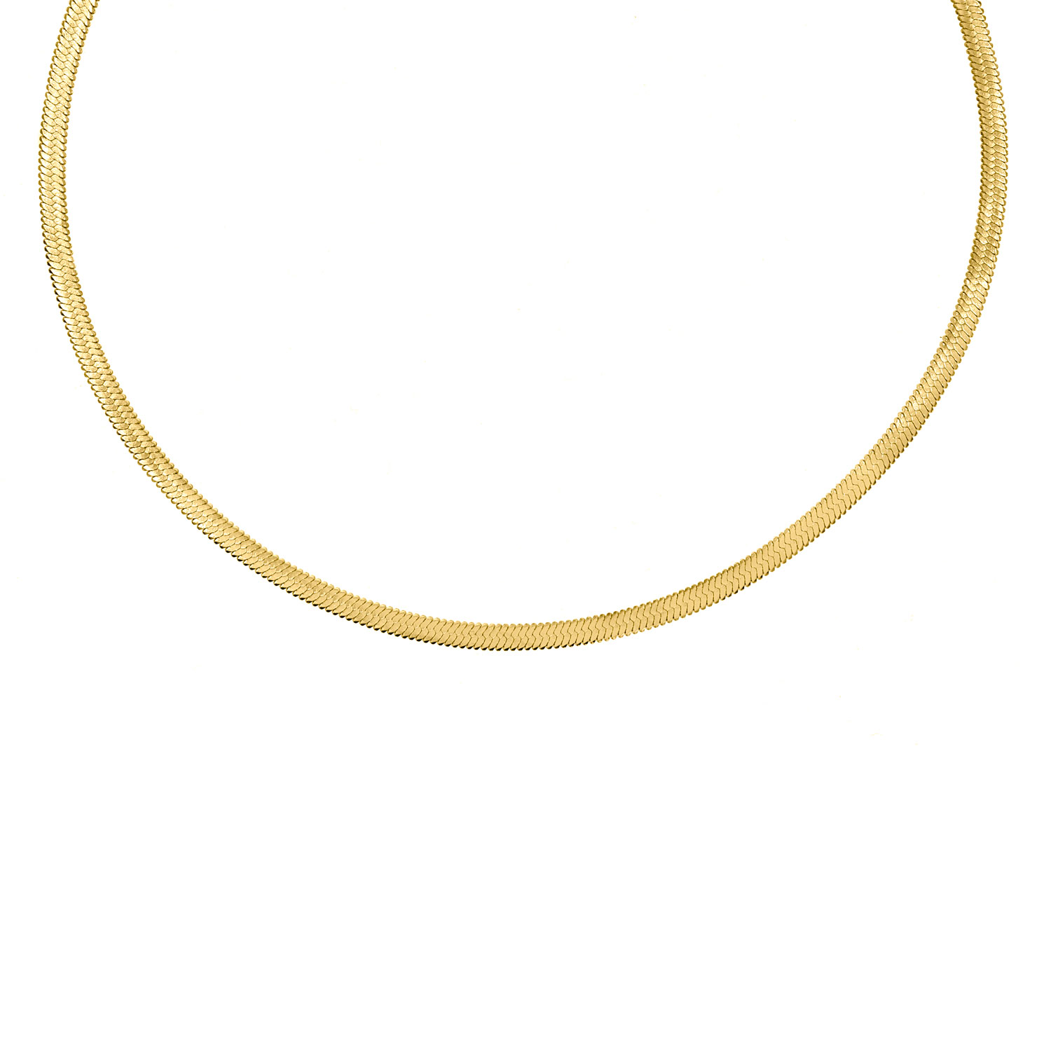 Platte Choker ketting gold plated