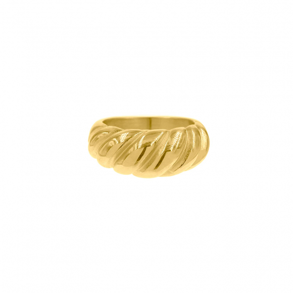 Chunky ring croissant goud kleurig