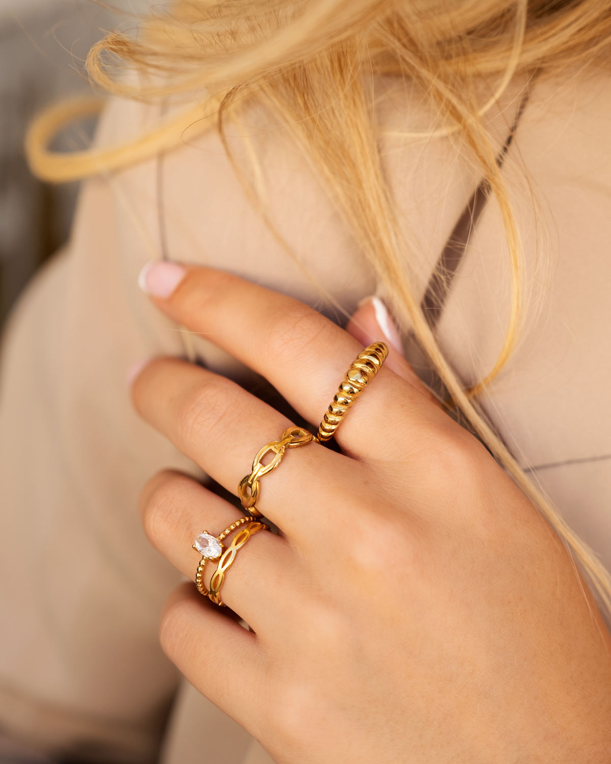 Chunky ring kleur goud