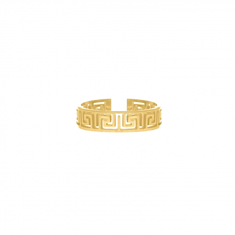 Verstelbare ring met print kleur goud
