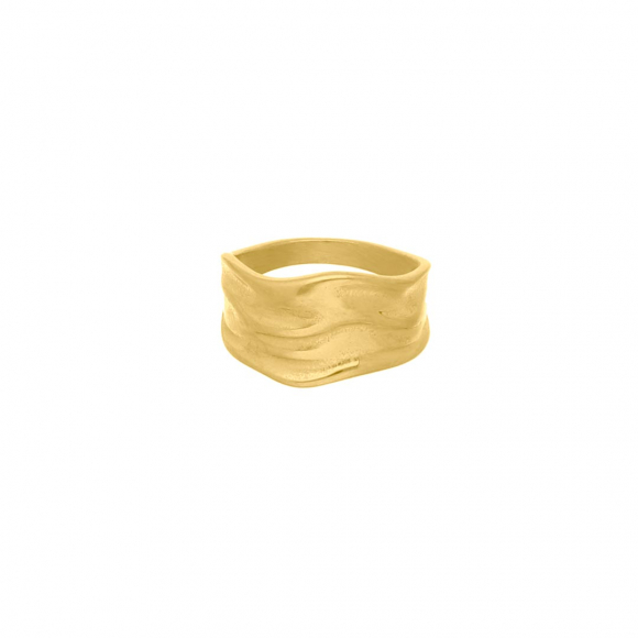 Grove ring statement goud kleurig