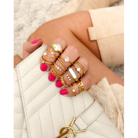 Bolletjes ring gold plated