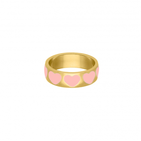 Pink Love Ring Fashionista Goudkleurig