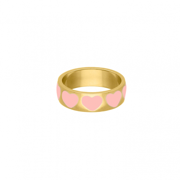 Pink Love Ring Fashionista Goudkleurig