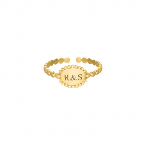 Gouden ring met initials 