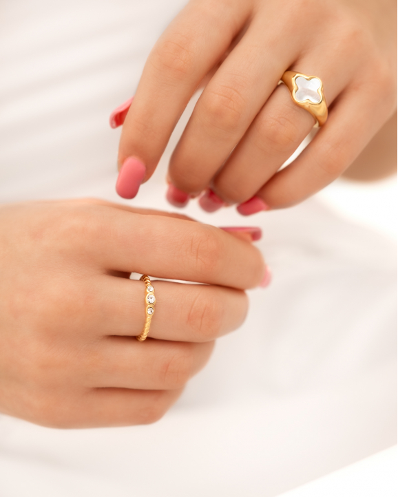 Luxury clover ring kleur goud