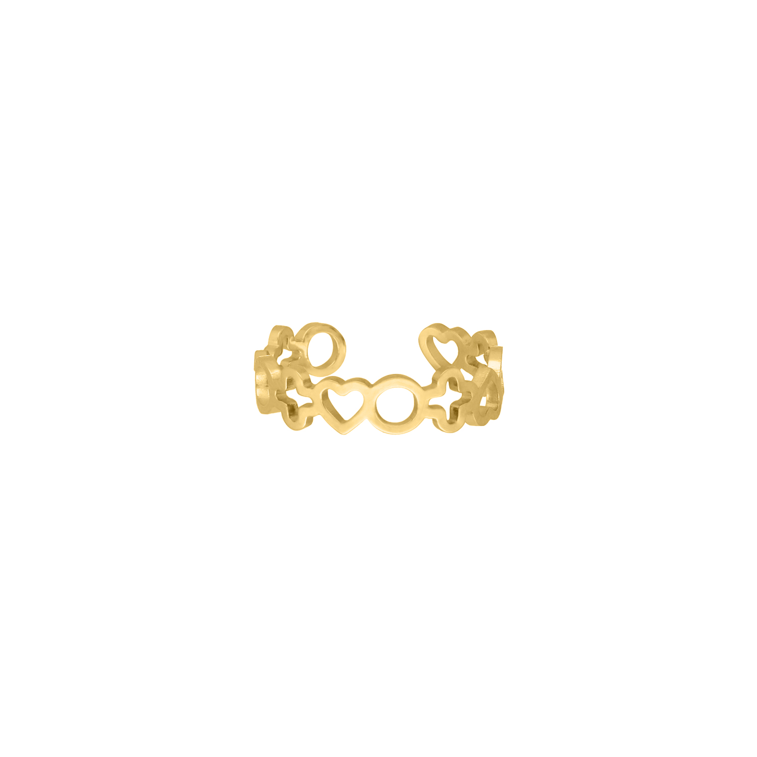 Cute symbols ring goudkleurig