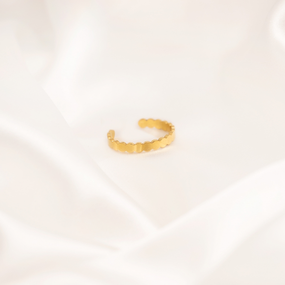Verstelbare ring dots goudkleurig