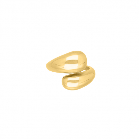 Ring chunky teardrops goldplated